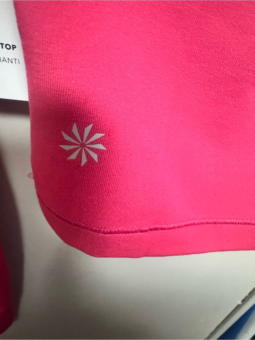 Athleta Shanti PowerVita Long Sleeve Crop Top Pink NWT Medium Thumbholes - Picture 9 of 12